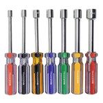 Kit Jogo Chave Canhão Sextavada Tradestar com 7 peças, tamanhos de 5mm a 11mm, ideal para parafusos. Chaves com design ergonômico e cabo colorido, para uso em mecânica, elétrica e manutenção.