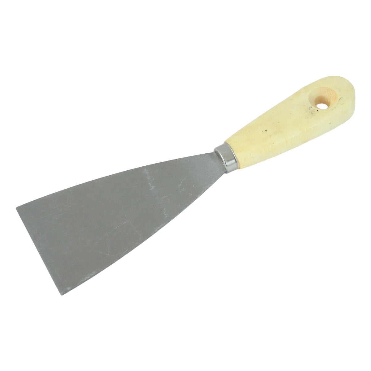Espátula 6 cm Aço Tradestar com cabo de madeira para gesso, massa corrida, pintura e drywall. Ferramenta multiuso para aplicação e acabamento em projetos de construção e reforma.