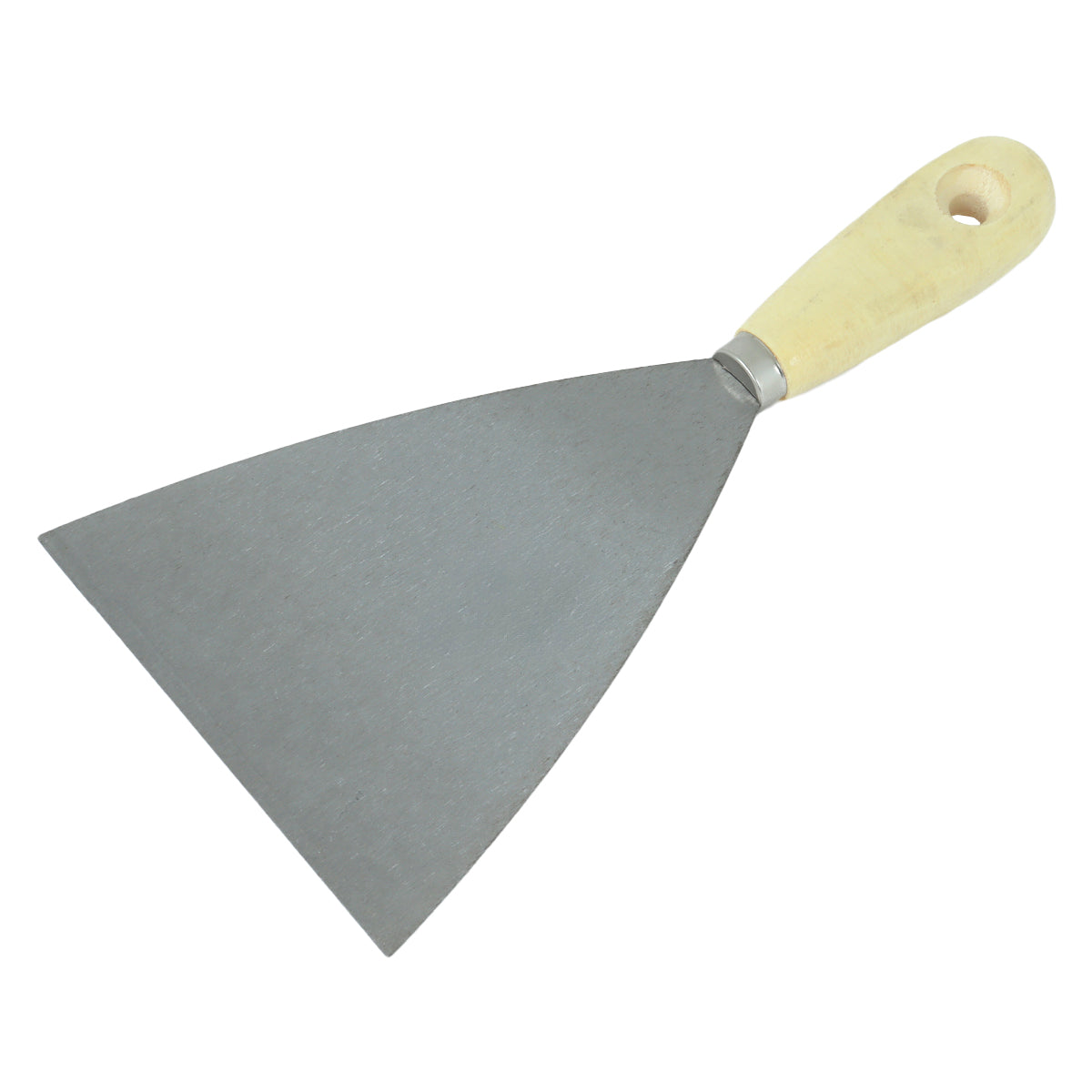 Espátula 12cm de aço Tradestar com cabo de madeira, ideal para gesso, massa corrida, pintura e drywall. Ferramenta multiuso para profissionais e projetos de construção e reforma.