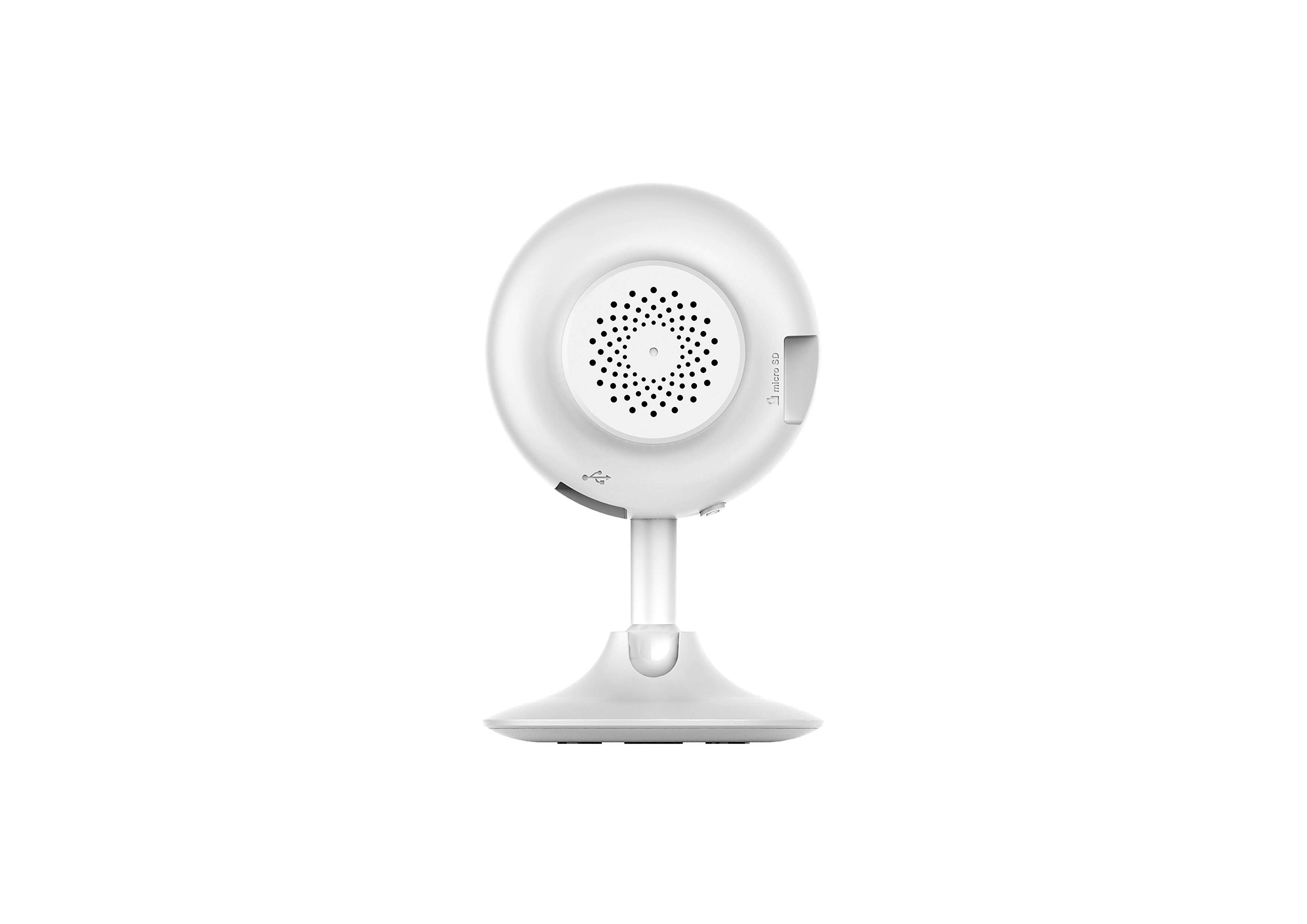 Câmera Inteligente EZVIZ C1C-B FHD 1080p com alarme, câmera de segurança residencial compacta e branca, com entrada para cartão Micro SD e design discreto para monitoramento Wi-Fi.