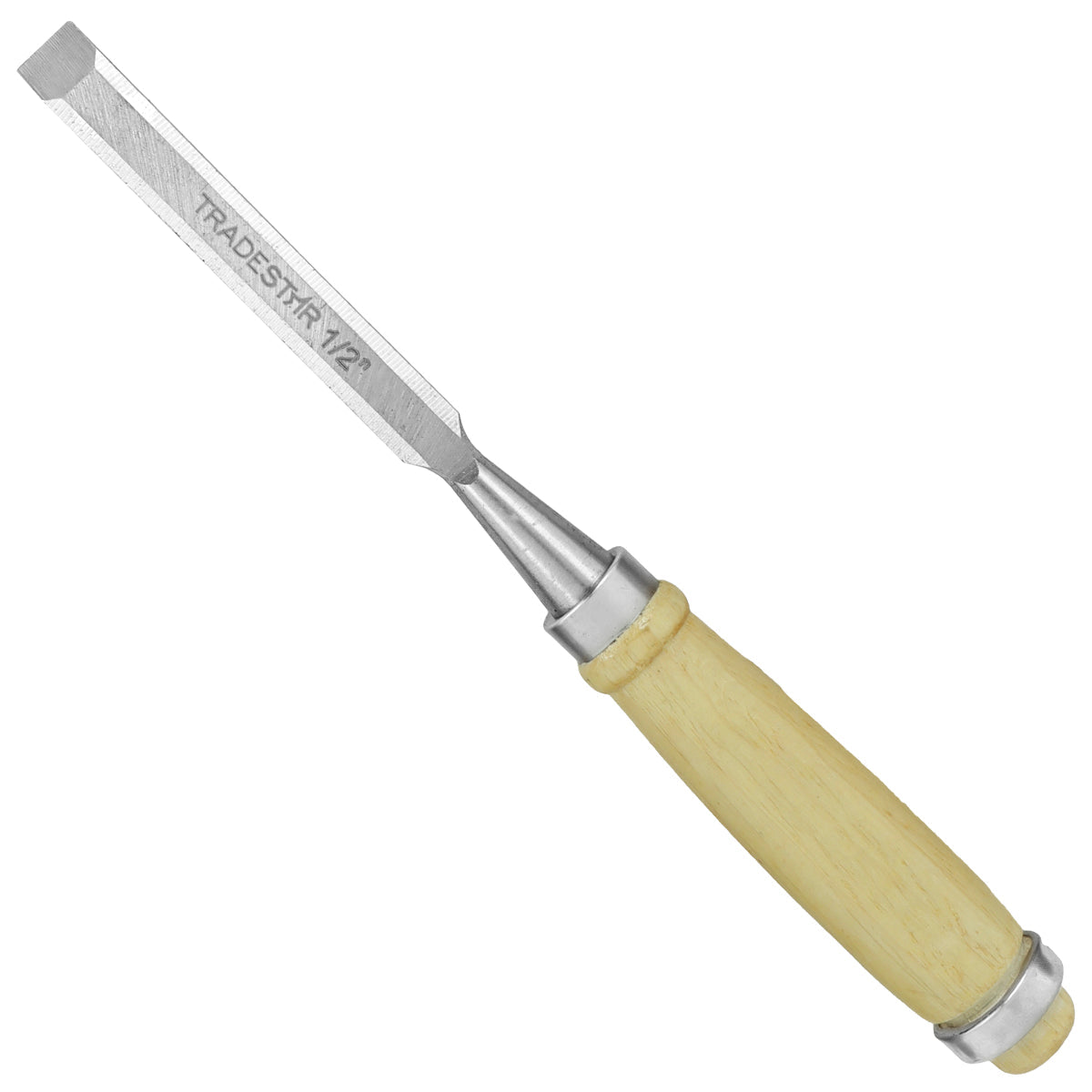Formão Tradestar 1/2 polegada para entalhe e escultura em madeira, ferramenta de aço de alta qualidade com cabo ergonômico, ideal para marcenaria e artesanato.