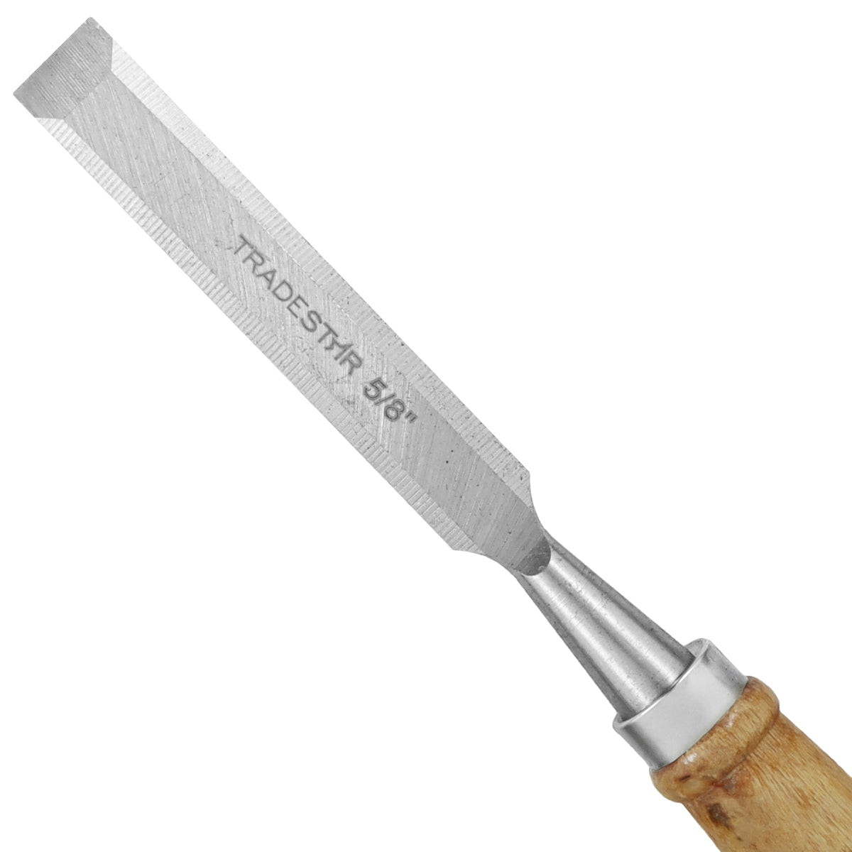 Formão Tradestar 5/8 polegada para entalhe e escultura em madeira, lâmina de aço resistente e cabo ergonômico. Ferramenta ideal para marcenaria, carpintaria e projetos DIY.