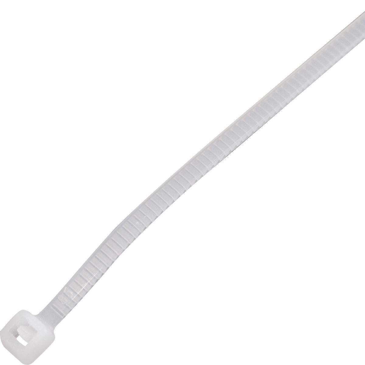 Abraçadeira de nylon branca Tradestar 2,5x150mm com 100 unidades no pacote, ideal para organizar e fixar cabos e fios em projetos de eletrônica, construção civil, jardinagem e automotivo.