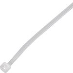 Abraçadeira de nylon branca Tradestar 2,5x150mm com 100 unidades no pacote, ideal para organizar e fixar cabos e fios em projetos de eletrônica, construção civil, jardinagem e automotivo.