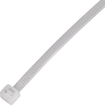 Abraçadeira de nylon preta Tradestar 3,6x150mm, pacote com 100 unidades, ideal para organizar e fixar cabos e fios em eletrônica, construção civil e automotivo.