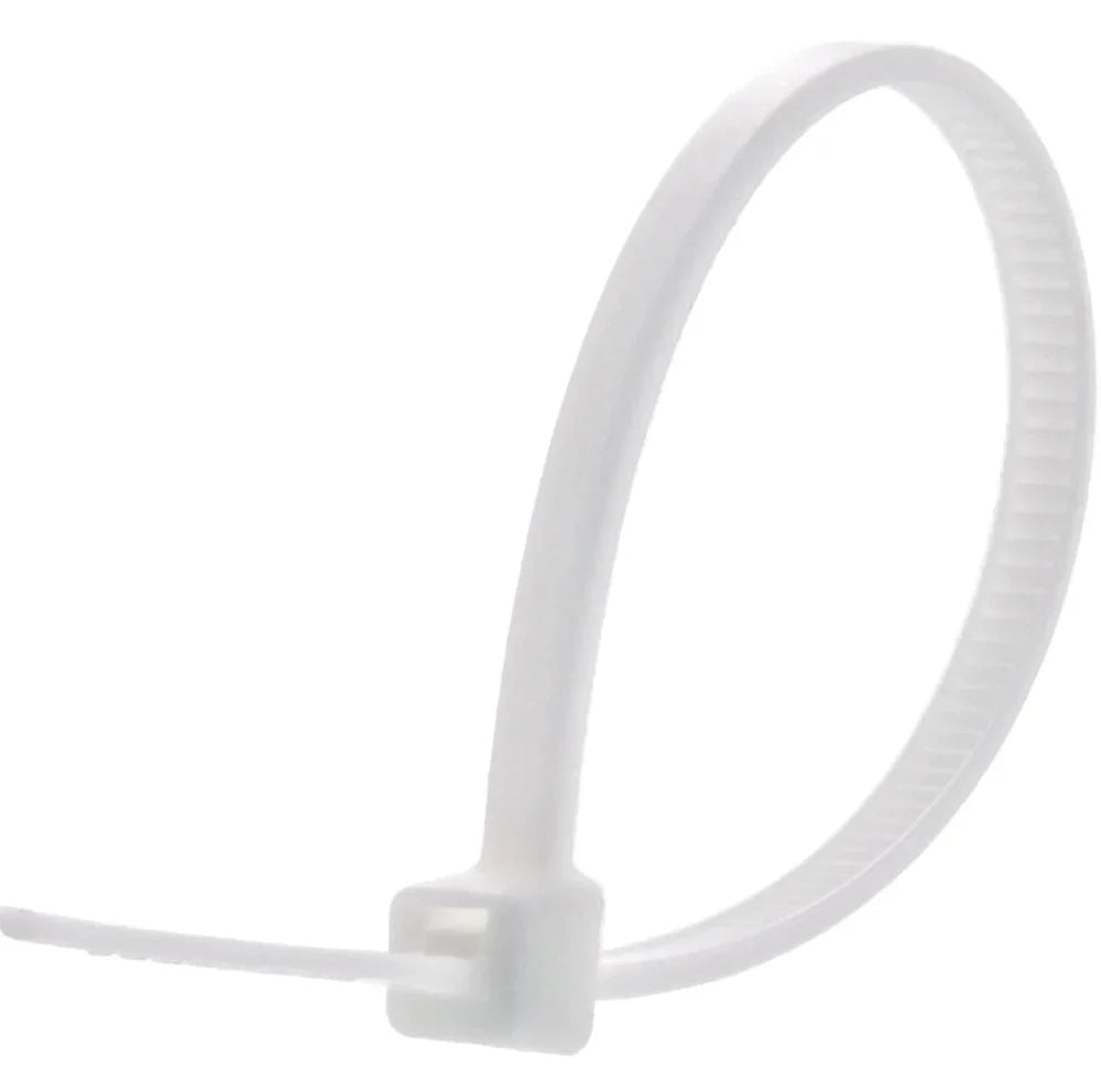 Abraçadeira de nylon Tradestar 3,6x250mm - Pacote com 100 unidades. Ideal para organizar e fixar cabos, fios e outros itens em eletrônica, construção civil, jardinagem e automotivo. Resistente, versátil e fácil de usar.