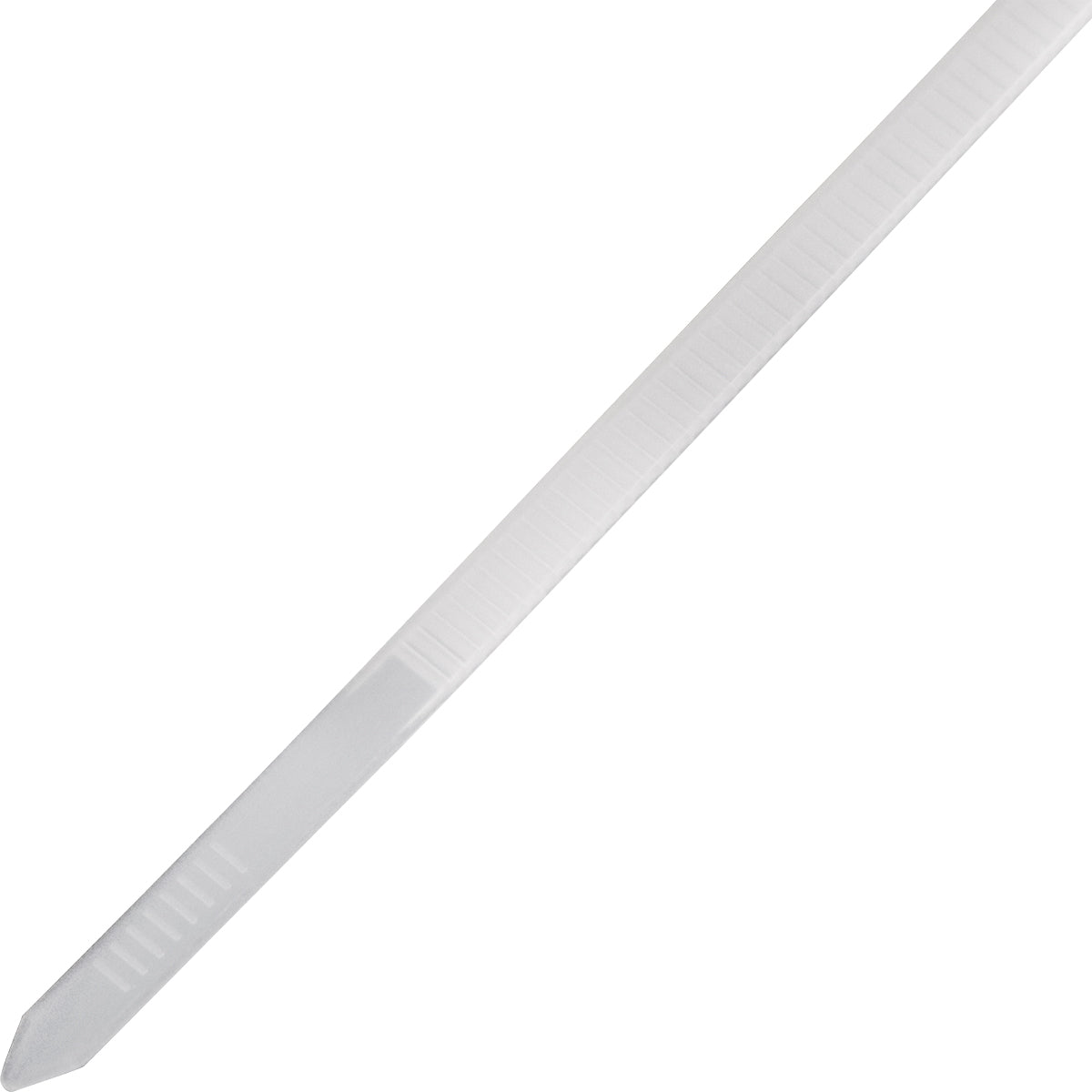 Abraçadeira de nylon Tradestar 4,8x300mm, pacote com 100 unidades, ideal para organizar e fixar cabos e fios. Resistente, versátil e fácil de usar em eletrônica, construção, jardinagem e automotivo.