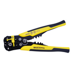 Alicate decapador eletricista 8" 203mm Tradestar, ferramenta para crimpagem, corte e decapagem automática de fios. Ideal para eletricistas e técnicos em eletrônica. Possui lâmina de corte em latão e corpo em aço carbono especial. Ferramenta manual com cabo ergonômico em plástico amarelo e preto.