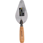 Colher de Pedreiro 7 Polegadas Canto Redondo Tradestar em aço com cabo de madeira, ideal para construção civil, assentamento de tijolos, argamassa e acabamentos. Ferramenta profissional e durável.
