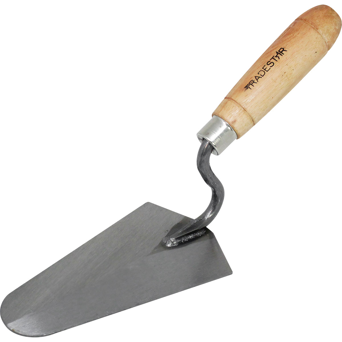 Colher de Pedreiro 6" Canto Vivo Canto Reto Tradestar - Ferramenta de aço carbono com cabo de madeira ergonômico para construção civil, assentamento de tijolos, aplicação de argamassa e reboco. Ideal para pedreiros e reformas.