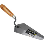 Colher de Pedreiro 8" Canto Reto Tradestar em aço carbono com cabo de madeira ergonômico. Ferramenta ideal para assentamento de tijolos, aplicação de argamassa e acabamentos em construção civil e reformas.
