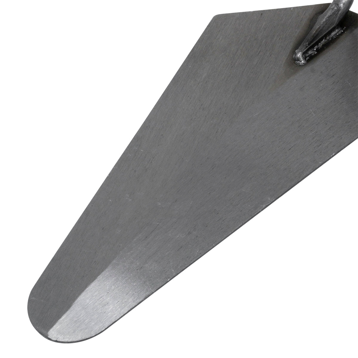 Colher de Pedreiro 8" Canto Reto Tradestar em aço carbono, ideal para construção civil, assentamento de tijolos, aplicação de argamassa e reboco. Ferramenta com cabo de madeira ergonômico e canto reto para acabamentos precisos.