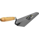 Colher de Pedreiro 9" Canto Reto Tradestar - Ferramenta para construção civil com lâmina de aço carbono, cabo de madeira ergonômico e design de canto reto para assentamento de tijolos, aplicação de argamassa e acabamentos precisos.