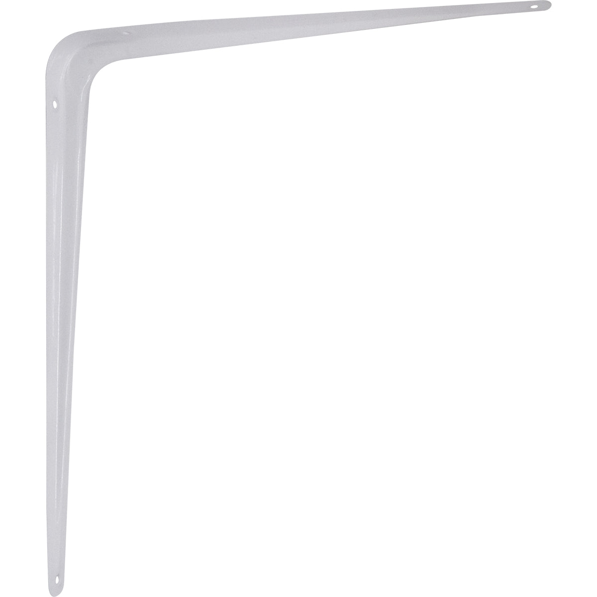 Suporte Prateleira Cantoneira Braço Parede 12x14 Tradestar branco, em aço, ideal para fixação de prateleiras em ambientes internos como salas, cozinhas e escritórios. Suporte em formato de 'L' para organização e decoração.