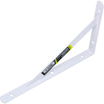 Suporte Braço Parede Mão Francesa Branca 20x12mm Tradestar - Cantoneira em aço para prateleiras, ideal para organização e decoração de ambientes, resistente e com acabamento branco.