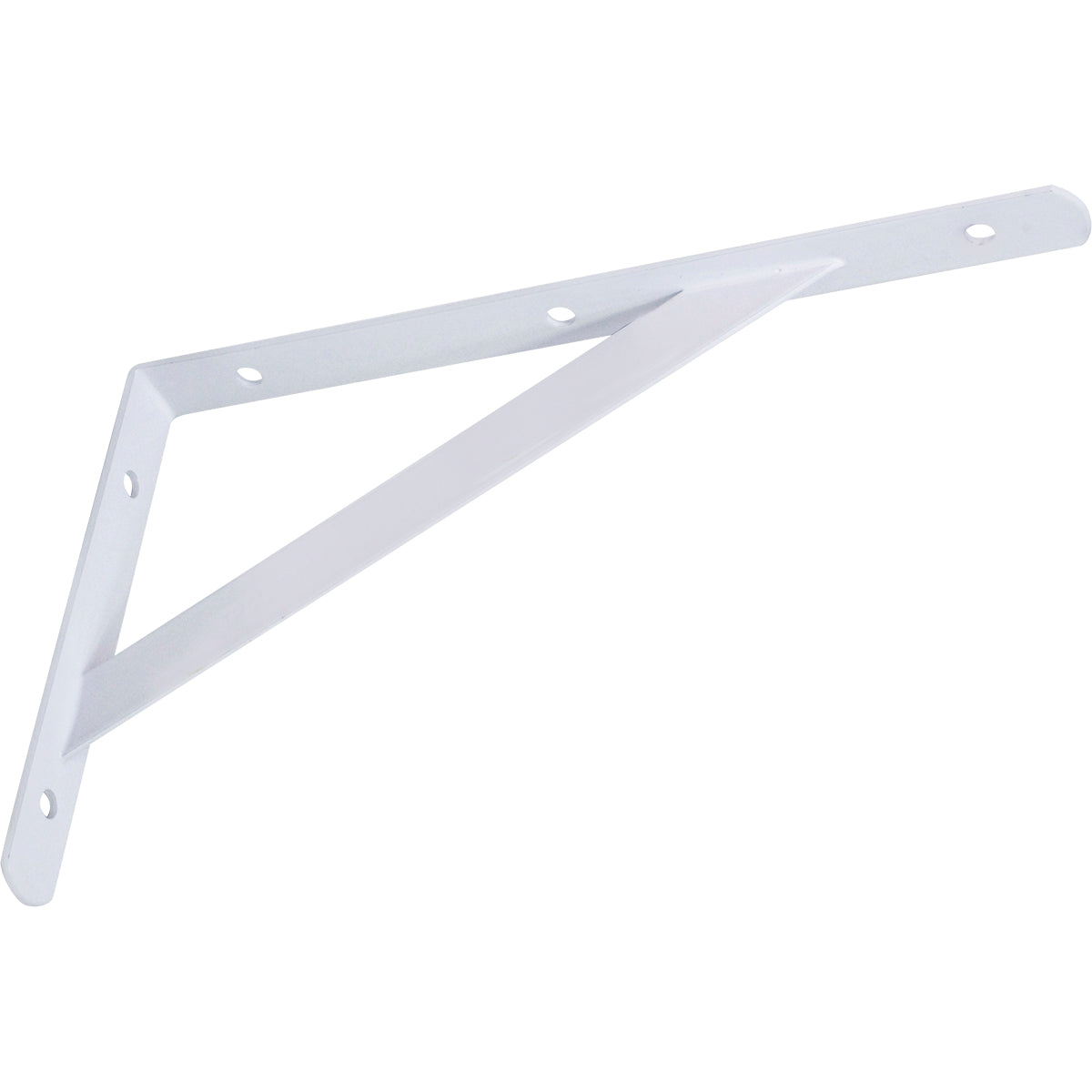 Suporte Braço Parede Mão Francesa Branca 20x12mm Tradestar - Suporte em aço branco para prateleiras, ideal para organização e decoração de ambientes. Cantoneira/mão francesa para fixação em paredes.