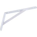 Suporte Braço Parede Mão Francesa Branca 20x12mm Tradestar - Suporte em aço branco para prateleiras, ideal para organização e decoração de ambientes. Cantoneira/mão francesa para fixação em paredes.