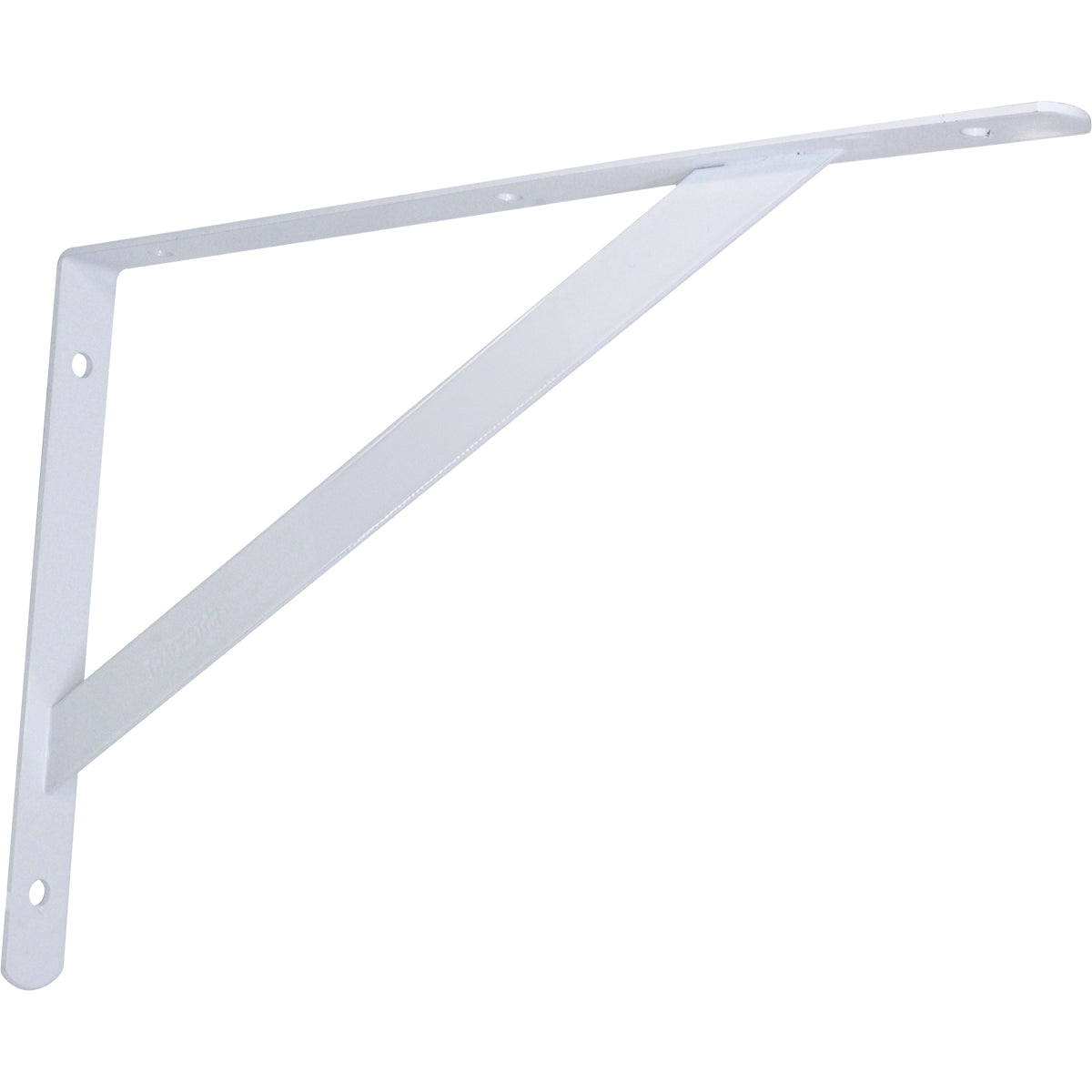 Suporte Braço Parede Mão Francesa Branca 25x16mm Tradestar - Suporte em aço branco para prateleiras, ideal para organização e decoração de ambientes. Cantoneira/mão francesa para fixação em parede.
