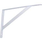Suporte Braço Parede Mão Francesa Branca 25x16mm Tradestar - Suporte em aço branco para prateleiras, ideal para organização e decoração de ambientes. Cantoneira/mão francesa para fixação em parede.