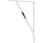 Suporte Braço Parede Mão Francesa Branca 40x25mm Tradestar, cantoneira em aço para prateleiras, ideal para organização e decoração de ambientes domésticos e comerciais. Suporte em formato 'L' com pintura eletrostática branca, resistente e elegante.