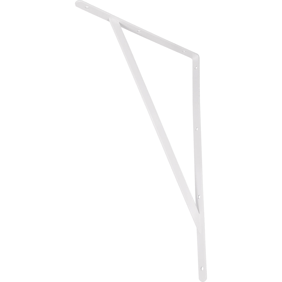Suporte Braço Parede Mão Francesa Branca 40x25mm Tradestar, ideal para fixação de prateleiras em paredes, feito em aço com pintura branca, resistente e elegante para ambientes domésticos e comerciais.