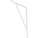Suporte Braço Parede Mão Francesa Branca 40x25mm Tradestar, ideal para fixação de prateleiras em paredes, feito em aço com pintura branca, resistente e elegante para ambientes domésticos e comerciais.