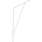Suporte Braço Parede Mão Francesa Branca 50x30mm Tradestar - Suporte em aço branco para prateleiras, ideal para organização e decoração de ambientes internos, como salas, cozinhas e escritórios. Mão francesa resistente e durável.