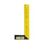 Esquadro de aço Tradestar de 12 polegadas (300mm) com cabo metálico, ideal para profissionais da construção civil, carpinteiros, pedreiros e hobbistas. Ferramenta de medição precisa para ângulos de 45 e 90 graus, fabricada em aço carbono resistente e cabo de alumínio ergonômico. Perfeito para cortes, alinhamentos e projetos DIY.