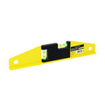 Nível de mão 2 bolhas de alumínio com base magnética 30cm (12 polegadas) Tradestar. Ferramenta amarela para medição precisa em construção, marcenaria e instalações, com imã para fixação em superfícies metálicas.