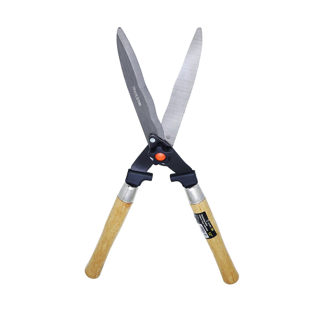 Tesoura de Poda Jardim Pro Aço 12" Cerca Viva Grama Tradestar - Ferramenta profissional para jardinagem, ideal para desbaste de cercas vivas, acabamento de arbustos e aparar grama. Fabricada em aço carbono, oferece precisão e durabilidade. Perfeita para jardineiros, paisagistas e profissionais de manutenção de áreas verdes.