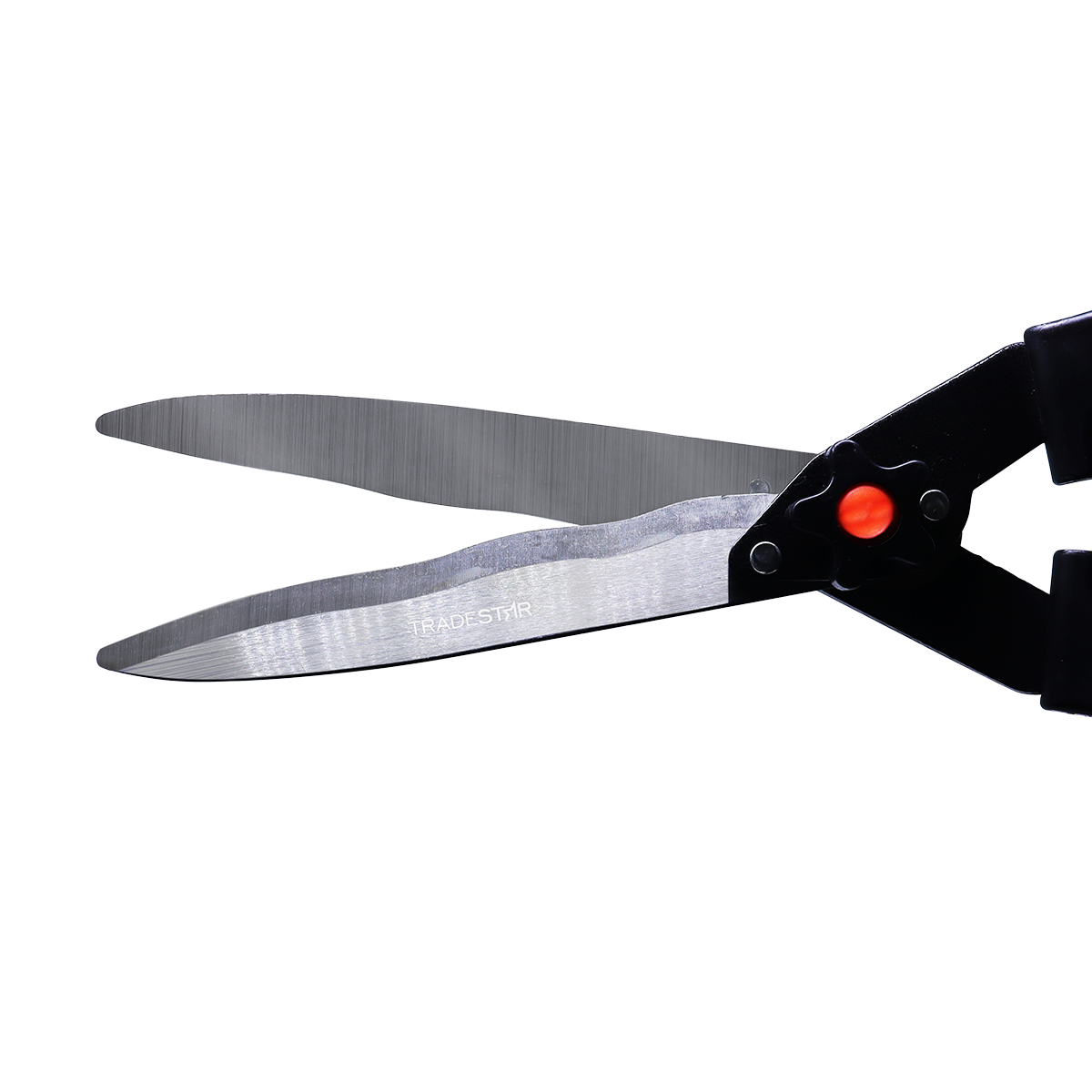 Tesoura de Poda Jardim Pro Aço 12" Tradestar para cerca viva e grama. Ferramenta de aço carbono para cortes precisos em jardinagem, ideal para desbaste de cercas vivas, acabamento de arbustos e aparar grama. Perfeita para jardineiros, paisagistas e profissionais de manutenção de áreas verdes.