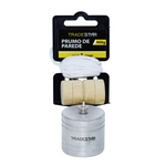 Prumo Centro 400g Tradestar em aço, corda de nylon e taco de madeira. Ferramenta para alinhamento vertical em construção civil e marcenaria. Ideal para nivelamento de colunas e pilares.