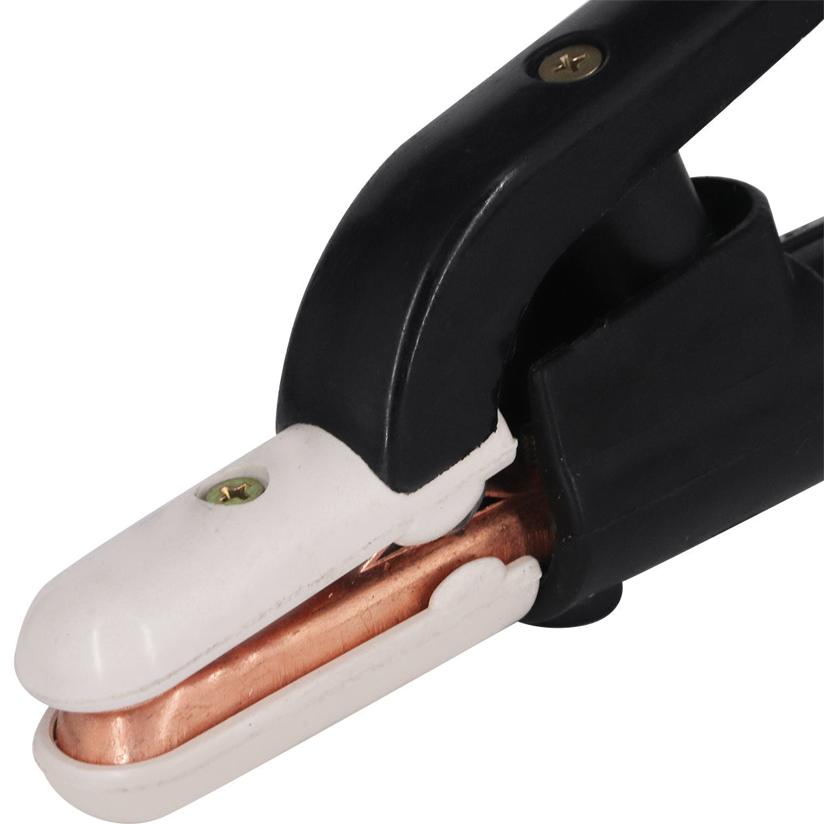 Porta Suporte Garra Eletrodo 300A Tradestar para soldagem elétrica. Alicate porta eletrodo com capacidade de 300 amperes, ideal para uso em soldas de arco elétrico. Garante conexões seguras e eficiência em trabalhos industriais e de manutenção.