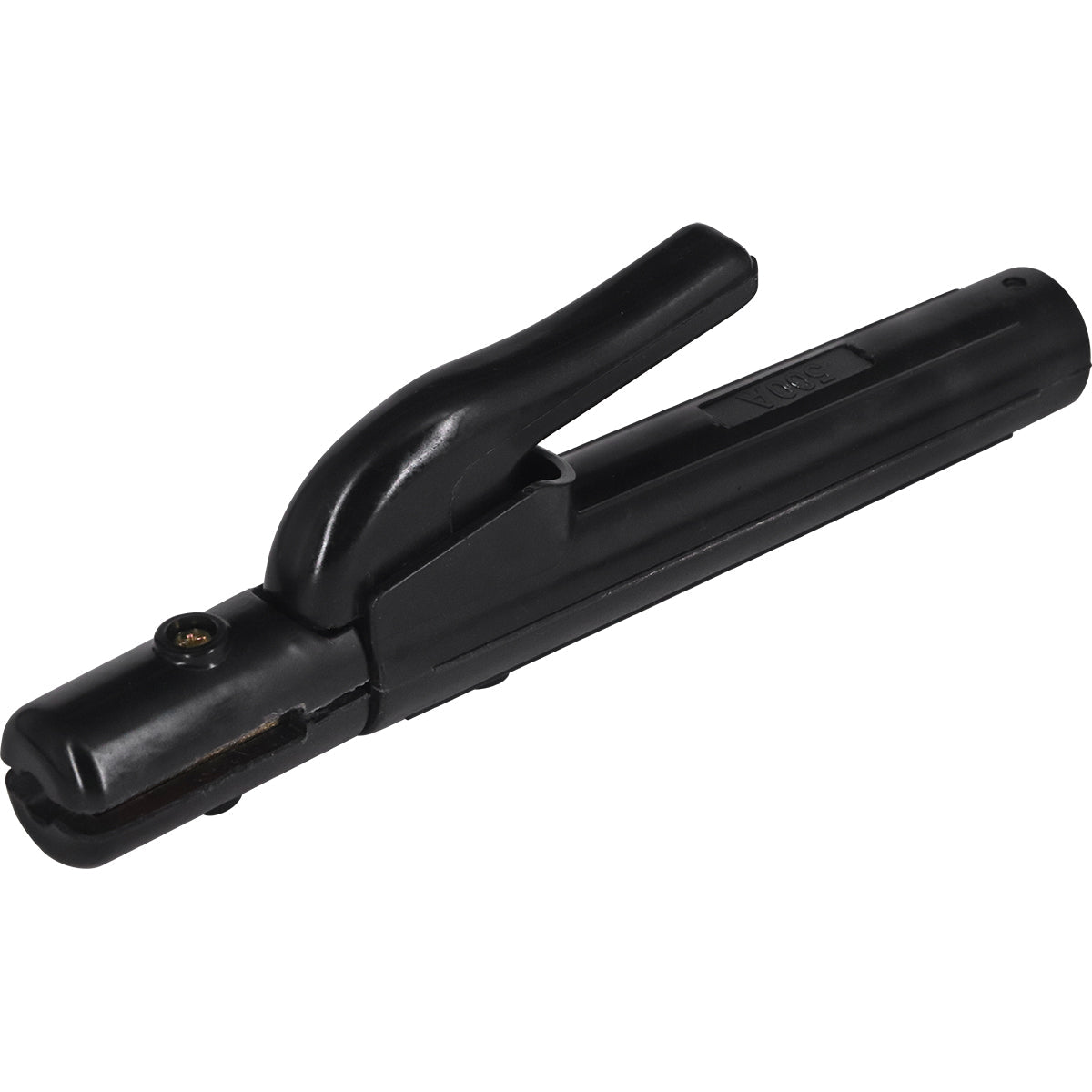 Porta Suporte Garra Eletrodo Pro 500A Tradestar para solda, alicate de solda preto, ideal para uso profissional e industrial, suporta alta corrente.