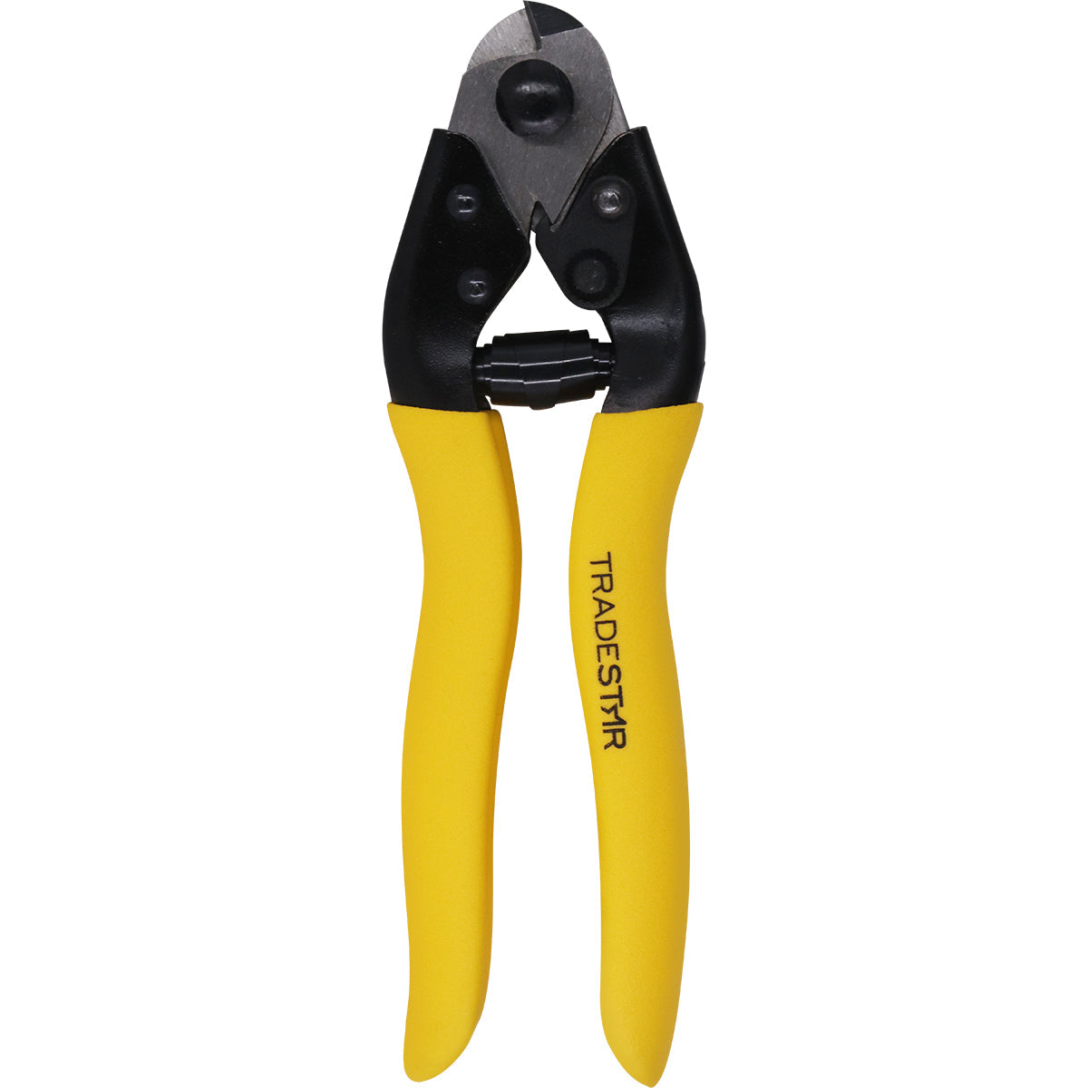 Alicate Cortador de Cabos 7.1/2" Cabo Borracha Tradestar - Ferramenta manual para corte preciso de cabos elétricos e fios, ideal para eletricistas e técnicos. Cabo ergonômico amarelo e preto, lâminas afiadas.
