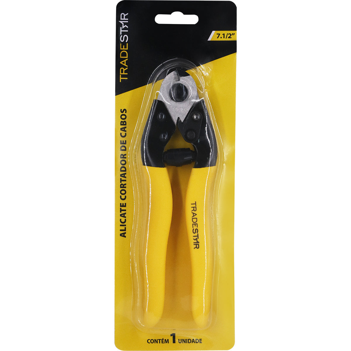 Alicate Cortador de Cabos 7.1/2" Cabo Borracha Tradestar - Ferramenta manual para corte preciso de cabos elétricos e fios, ideal para eletricistas e técnicos. Alicate Tradestar com lâminas afiadas e cabo ergonômico.