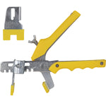 Alicate Nivelador Tradestar para Assentar Piso Porcelanato, Azulejo e Cerâmica. Ferramenta manual com corpo em aço carbono e cabo amarelo em plástico, ideal para nivelar e fixar espaçadores e cunhas em projetos de construção e reforma.