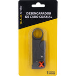 Desencapador de Cabo Coaxial Tradestar 4 a 12MM com chave hexagonal, ideal para instalação de TV a cabo, internet e telecomunicações. Ferramenta manual para descascar cabos coaxiais RG58, RG59, RG62, RG06 e RG174.