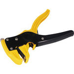 Alicate 2 em 1 Desencapador Cortador Fios Automático 7.1/2" Tradestar - Ferramenta manual amarela e preta para desencapar e cortar fios elétricos, ideal para eletricistas e técnicos em eletrônica.