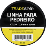 Linha para pedreiro de nylon lisa Tradestar 0,8mm x 100m branca, ideal para marcação e alinhamento em obras de construção civil. Resistente e durável, perfeita para pedreiros e construtores. Produto original, com garantia.