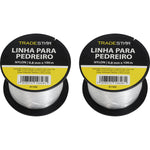 Linha para pedreiro nylon lisa branca Tradestar 0,8mm x 100m - Ideal para marcação e alinhamento em construções e reformas. Resistente e durável, perfeita para pedreiros e construtores. 2 unidades.