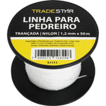 Linha Pedreiro Nylon Trançada 0,8MMx50M Bca C/ 2 Tradestar - Ideal para marcação precisa em obras, alta resistência e durabilidade. Perfeita para alinhamento em alvenaria, nivelamento e prumo. Kit com 2 unidades, produto original com garantia.