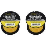 Linha para pedreiro de nylon amarela Tradestar 0,8mm x 100m - Embalagem com 2 unidades, ideal para marcação e alinhamento em obras. Fio resistente de poliamida para construção civil.