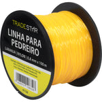 Linha para pedreiro nylon lisa laranja Tradestar 0,8mm x 100m - Ideal para marcação e alinhamento em obras. Kit com 2 rolos.