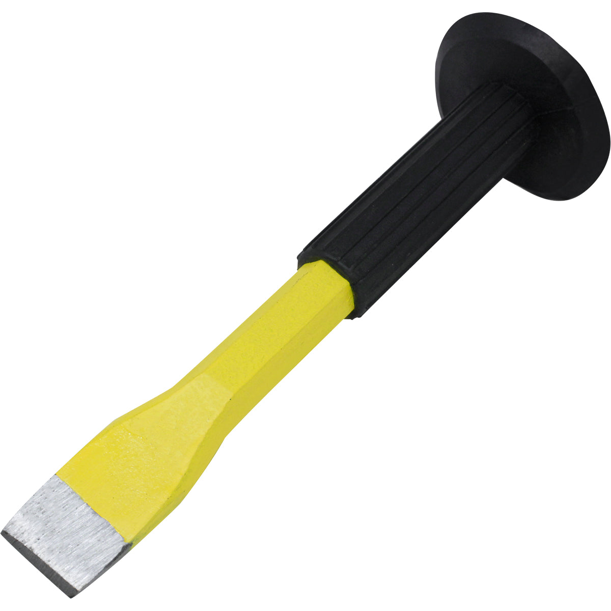 Talhadeira manual de aço 8"x18mm Tradestar com empunhadura emborrachada, ideal para construção civil e reformas. Ferramenta resistente para abrir dutos, fazer furos, cortar tijolos e demolir alvenaria. Fabricada em aço carbono com acabamento eletrostático e garantia.