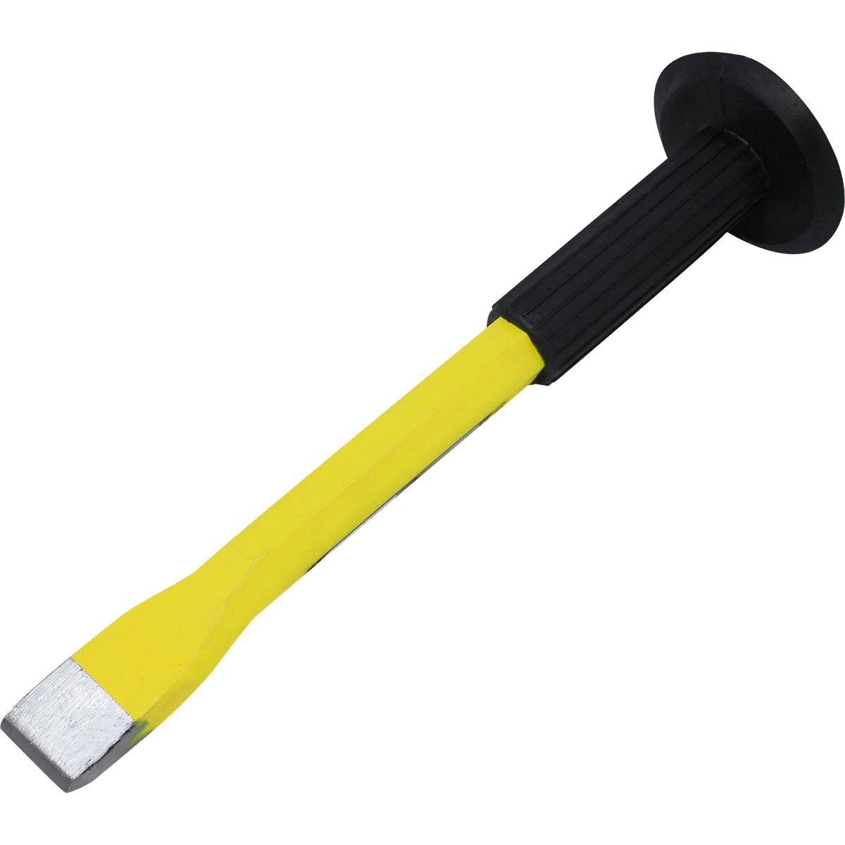 Talhadeira Manual Aço 10"x18MM Tradestar com empunhadura emborrachada, ideal para construção civil e reformas. Ferramenta de aço carbono resistente para abrir dutos, fazer furos, cortar tijolos e demolir alvenaria. Acabamento com tinta eletrostática e garantia de 90 dias.