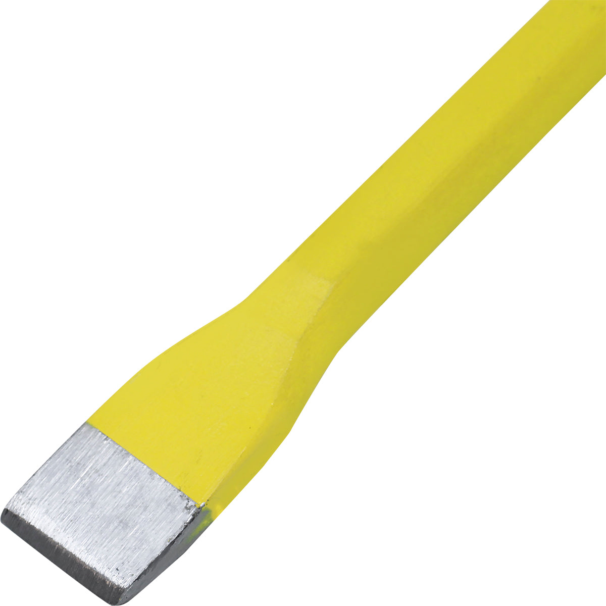 Talhadeira Manual Aço 10"x18MM Tradestar com empunhadura amarela, ideal para construção civil e reformas. Ferramenta de aço carbono resistente para abrir dutos, fazer furos, cortar tijolos e demolir alvenaria. Garanta já a sua!