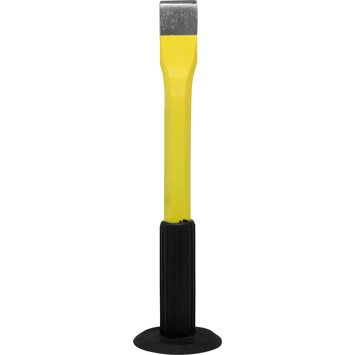 Talhadeira Manual Aço 10"x18MM Tradestar com empunhadura emborrachada amarela e preta, ferramenta para construção civil e reformas. Ideal para abrir dutos, fazer furos, cortar tijolos e demolir alvenaria.