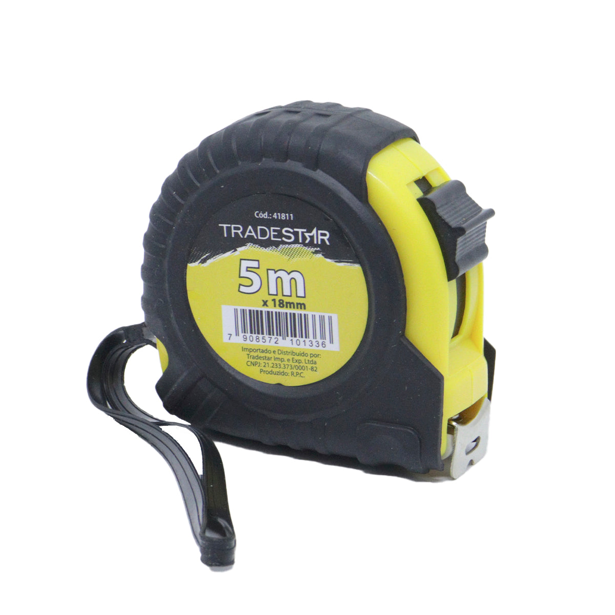 Kit com 10 Trenas Profissionais Emborrachadas 5m x 18mm Tradestar - Ferramenta de medição ideal para construção, marcenaria e uso profissional. Fita de aço reforçada, corpo emborrachado, graduação dupla (cm e polegadas) e presilha para cinto. Garanta precisão e durabilidade para suas medições.
