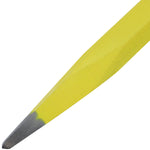 Ponteiro Redondo Aço 8"x18MM Tradestar com empunhadura amarela, ferramenta para construção civil e reformas, ideal para retirar excessos de concreto e cortes em alvenaria. Fabricado em aço carbono resistente e durável.
